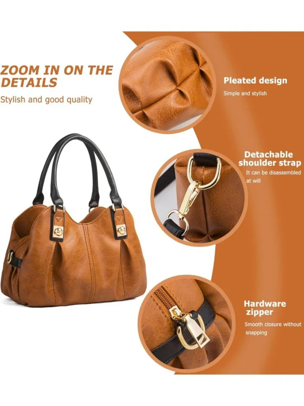 4pcs Retro Tote Handbags Set for Women - Stylish Shoulder Bags & Soft Satchels